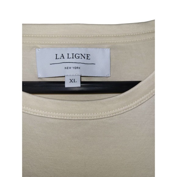 La Ligne New York Size XL Ivory/Black Color blocked High-Low T shirt Top Blouse - Picture 9 of 10